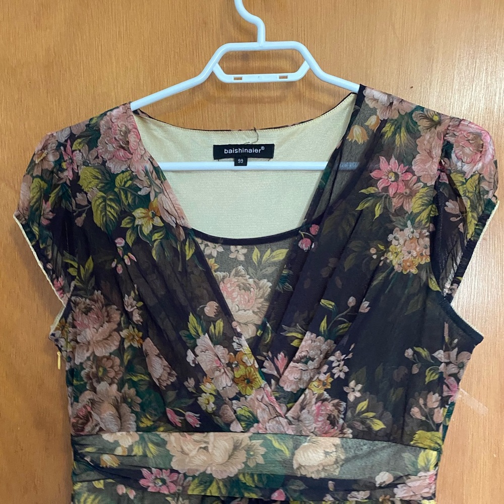 Floral V-Neck Dress - Picture 3 of 5